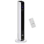 2200W Ceramic Tower Heater with Remote Control, 8-Hour Timer, and Oscillation – White & Black (ABS/PA) – 21 x 21 x 73 cm