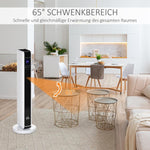 2200W Ceramic Tower Heater with Remote Control, 8-Hour Timer, and Oscillation – White & Black (ABS/PA) – 21 x 21 x 73 cm