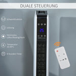2200W Ceramic Tower Heater with Remote Control, 8-Hour Timer, and Oscillation – White & Black (ABS/PA) – 21 x 21 x 73 cm