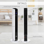 2200W Ceramic Tower Heater with Remote Control, 8-Hour Timer, and Oscillation – White & Black (ABS/PA) – 21 x 21 x 73 cm