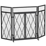 Folding 3-panel spark guard, 120 cm x 79 cm, black
