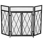 Folding 3-panel spark guard, 120 cm x 79 cm, black