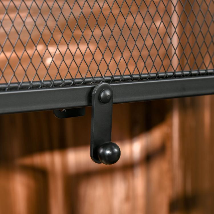 Folding 3-panel spark guard, 120 cm x 79 cm, black