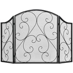 Fireplace Screen, Spark Guard, Vintage Design, 66 cm x 31 cm x 81 cm, Black