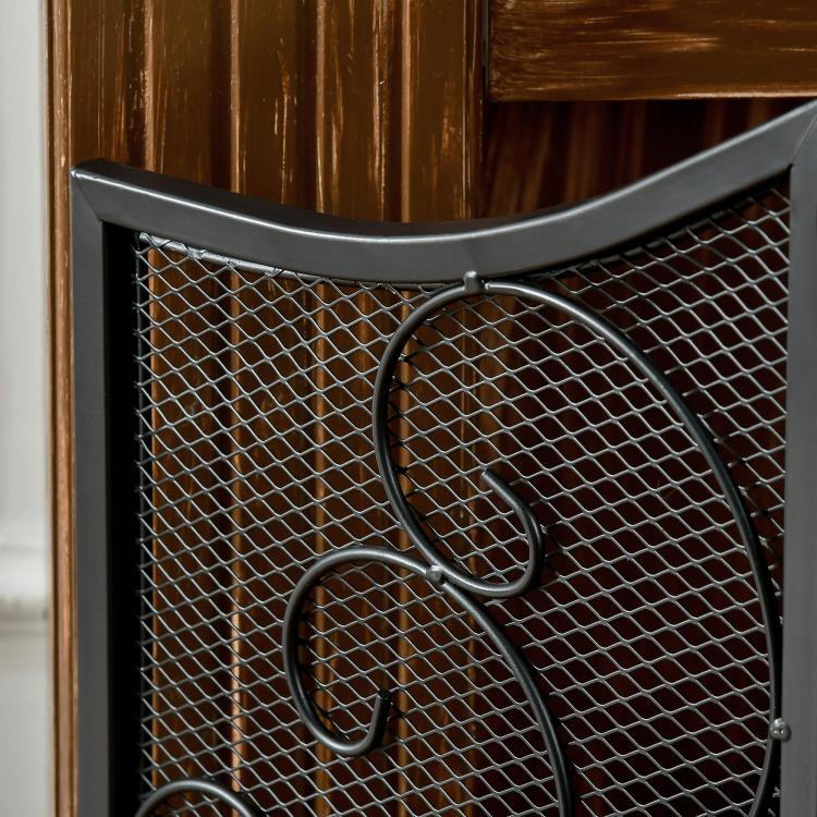 Fireplace Screen, Spark Guard, Vintage Design, 66 cm x 31 cm x 81 cm, Black