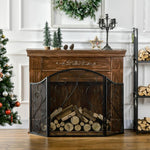 Fireplace Screen, Spark Guard, Vintage Design, 66 cm x 31 cm x 81 cm, Black