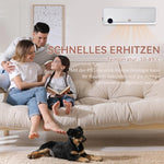 2000W Wall-Mounted Fan Heater with Remote Control, 3 Operating Modes, LED Display, and 12-Hour Timer