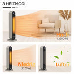 Electric heater, 3 modes, 12-hour timer, LED display, oscillation function