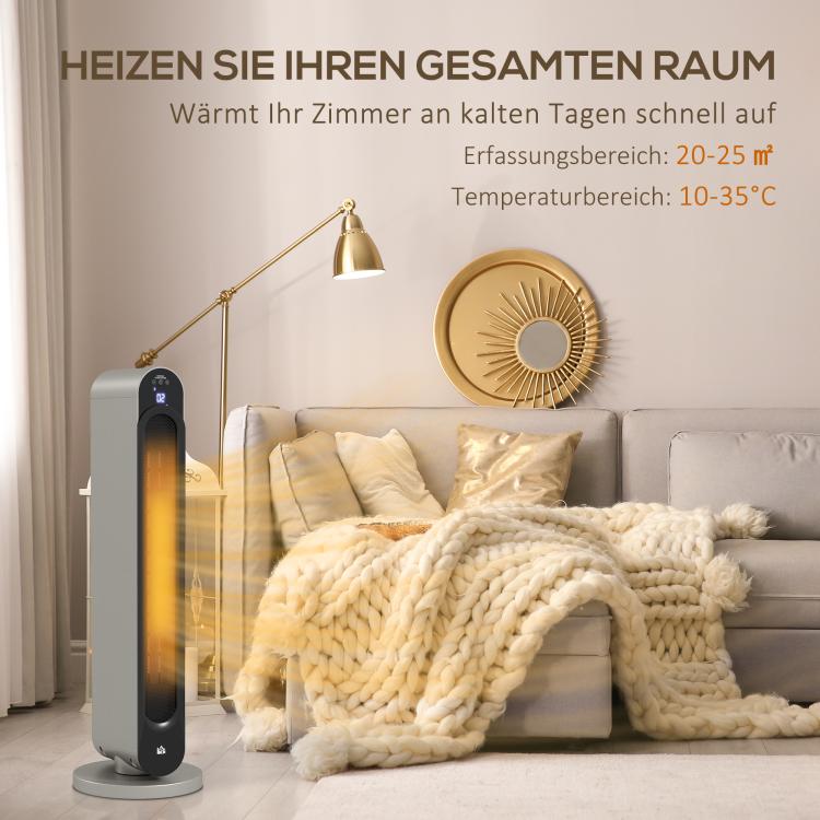Electric heater, 3 modes, 12-hour timer, LED display, oscillation function