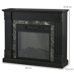 1800W Electric Fireplace – Decorative Fireplace with Flame Effect, Remote Control, and Timer – 80 x 21.6 x 67.8 cm – Black