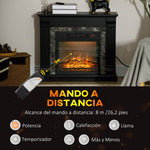 1800W Electric Fireplace – Decorative Fireplace with Flame Effect, Remote Control, and Timer – 80 x 21.6 x 67.8 cm – Black