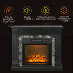 1800W Electric Fireplace – Decorative Fireplace with Flame Effect, Remote Control, and Timer – 80 x 21.6 x 67.8 cm – Black