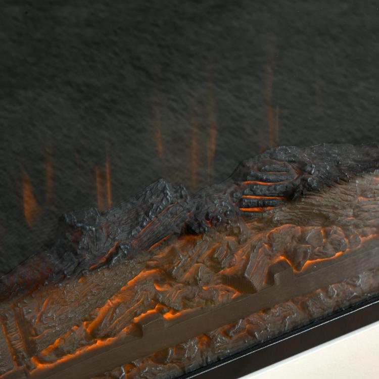 1800W Electric Fireplace with Flame Effect, Remote Control, Timer, and Overheat Protection – White