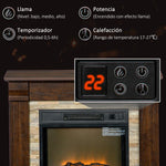 1800W Decorative Electric Fireplace with 3-Level Flame Effect, Thermostat, Timer, and Remote Control – Brown