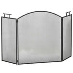 Folding Fireplace Spark Guard / Fire Screen – Metal – 110 x 24 x 76.5 cm – Black
