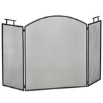 Folding Fireplace Spark Guard / Fire Screen – Metal – 110 x 24 x 76.5 cm – Black