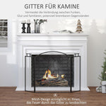 Folding Fireplace Spark Guard / Fire Screen – Metal – 110 x 24 x 76.5 cm – Black