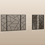 3-Panel Folding Steel Fireplace Screen with Geometric Design, 135x1.2x85cm, Black