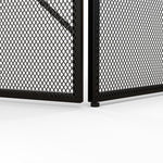 3-Panel Folding Steel Fireplace Screen with Geometric Design, 135x1.2x85cm, Black