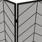 Fireplace spark guard, elegant spark catcher, foldable, coated, black, 135 x 85 cm