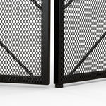 Fireplace spark guard, elegant spark catcher, foldable, coated, black, 135 x 85 cm