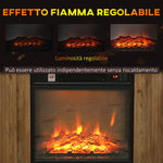 1800W Electric Fireplace with 3D Flame, Timer, and Remote Control – Wood, Metal, and Glass – 81.5 x 30 x 76.2 cm – Brown