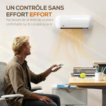 1000/2000W ceramic wall heater, electric radiator, fan, thermostat, timer, 50x19x14cm, white