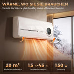 1000/2000W ceramic wall heater, electric radiator, fan, thermostat, timer, 50x18.6x12.9cm, white