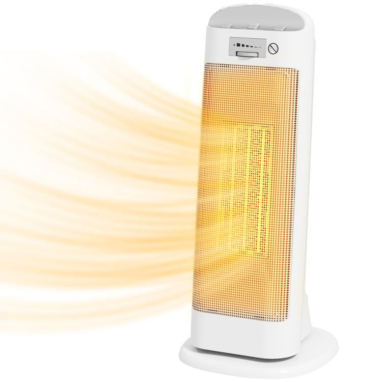 2000W ceramic space heater, electric fan heater with 4 modes, adjustable thermostat, 20x20x49cm, white