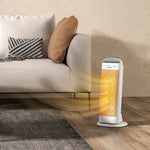 2000W ceramic space heater, electric fan heater with 4 modes, adjustable thermostat, 20x20x49cm, white