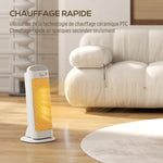 2000W ceramic space heater, electric fan heater with 4 modes, adjustable thermostat, 20x20x49cm, white