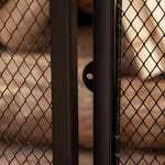 Fireplace spark screen, fire guard, safety barrier with 3 folding panels and door, 120 x 79 cm