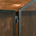 Fireplace or Stove Screen – 3-Panel Folding Spark Guard – Dim. 110W x 24D x 76.5H cm – Black Steel