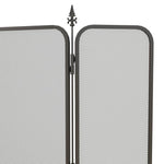 3-panel folding fireplace screen, spark guard, black metal mesh fireplace safety screen
