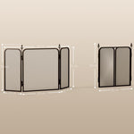3-panel folding fireplace screen, spark guard, black metal mesh fireplace safety screen