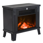 Decorative fireplace with flame effect and overheat protection for 13–18 square meter rooms, 34x17x31 cm, black.