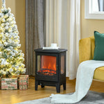 Electric fireplace with heater, 1800 W electric fireplace with LED flame effect