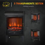 Electric fireplace with heater, 1800 W electric fireplace with LED flame effect