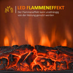 Electric fireplace with heater, 1800 W electric fireplace with LED flame effect