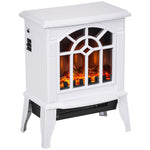 Decorative Fireplace 1000 W/2000 W with Adjustable Temperature and LED Flames for 15–20 m2 – 36.5 x 24 x 46 cm – White