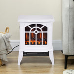 Decorative Fireplace 1000 W/2000 W with Adjustable Temperature and LED Flames for 15–20 m2 – 36.5 x 24 x 46 cm – White