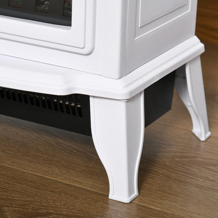 Decorative fireplace with adjustable thermostat and overheat protection for 20–25 m2 rooms, 36.5 x 24 x 45.5 cm, white.