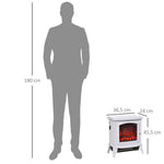 Decorative fireplace with adjustable thermostat and overheat protection for 20–25 m2 rooms, 36.5 x 24 x 45.5 cm, white.