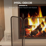 Folding metal fireplace spark guard, 96 x 1.3 x 56 cm, black