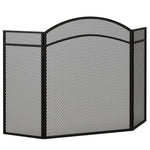 Fireplace spark guard, elegant spark catcher, foldable, coated, black, 96 x 60 cm