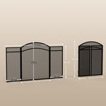 Fireplace spark guard, elegant spark catcher, foldable, coated, black, 96 x 60 cm