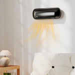 2000W Wall-Mounted Electric Heater with 3 Modes, LED Display, Thermostat, Timer, and Oscillation – Black