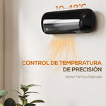 2000W Wall-Mounted Electric Heater with 3 Modes, LED Display, Thermostat, Timer, and Oscillation – Black