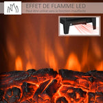 Neo-retro style electric stove fireplace, 900–1800 W, LED flame simulation with adjustable brightness, steel and ABS, black.