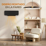 1000W/2000W Wall-Mounted Electric Heater with LED Display, IPX2 Rating, and Remote Control – Black (56 x 11.7 x 18.5 cm)